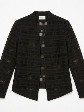 Marella Black Openwork Knit Jacket